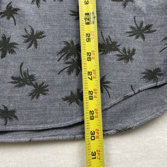 Mens J. Crew Slim Long Sleeve Button Up Shirt Palm Tree Dark Gray/Black-L - Picture 7 of 12